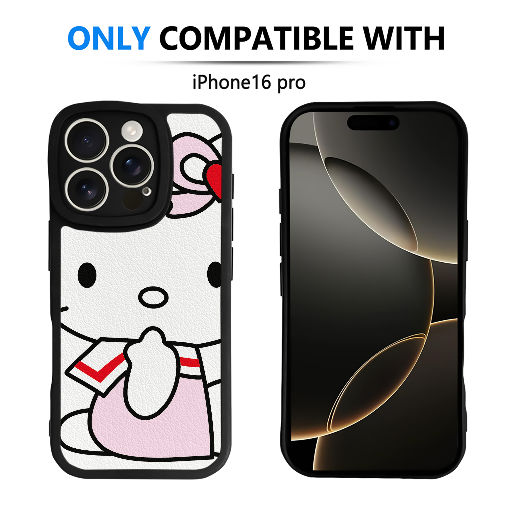 （画像用） Hello Kitty ハローキティ 【iPhone 16シリーズ対応】シリコンスマホケース（レザー調） 材質：シリコン